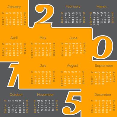 modern15 business calendar design vector