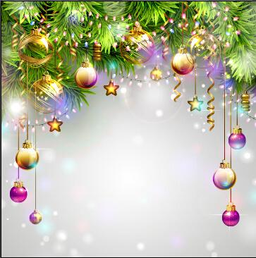 ornate christmas ball and baubles vector background