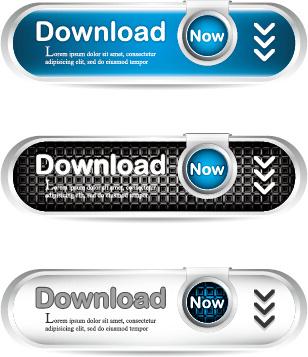 metal style creative download button vector