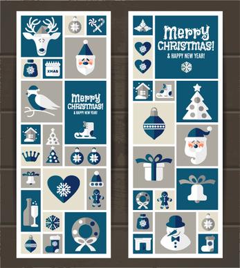 elements of christmas baubles banners vector