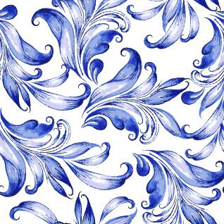 beautiful blue floral vector seamless pattern