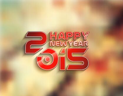 2015 new year blurs backgrounds vector set