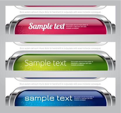 colored metal banners vectors