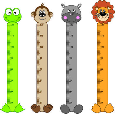 funny baby height measure cartoon vector