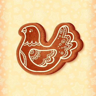 cute cookie christmas ornament vector