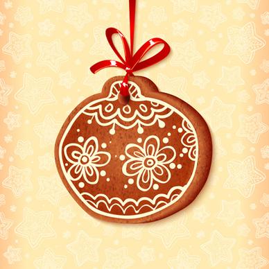 cute cookie christmas ornament vector