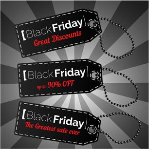 creative black friday tags vector