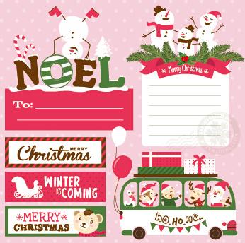 funny christmas cartoon elements vector