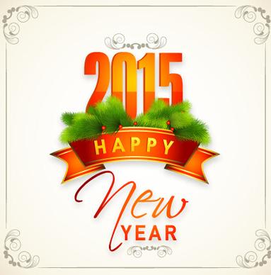 2015 new year with christmas frame and labels vector