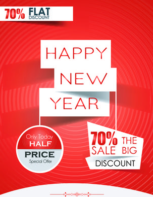 original design15 new year discount flyer cover vector