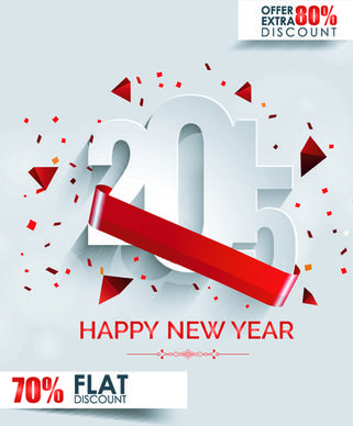 original design15 new year discount flyer cover vector