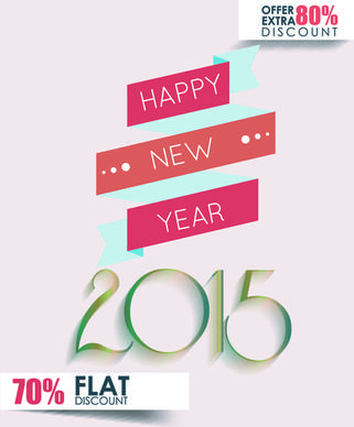 original design15 new year discount flyer cover vector