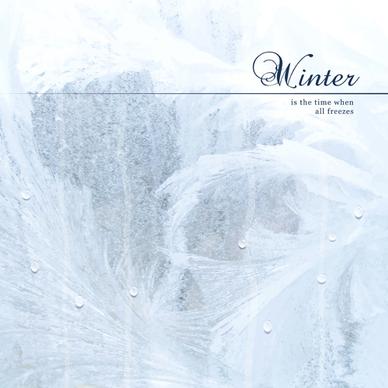 winter background with water drop vector