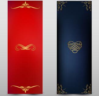 blank banner ornate decor vector