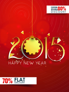 original design15 new year discount flyer cover vector