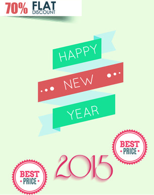 original design15 new year discount flyer cover vector