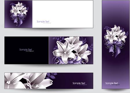 brilliant flowers with banner background