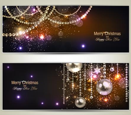 luxury jewelry christmas banners vector set