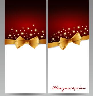 gorgeous15 christmas cards with bow vector set