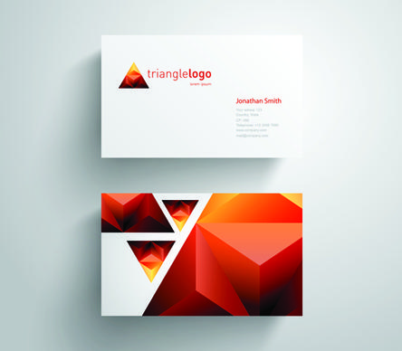 geometric triangle business cards copy space vector