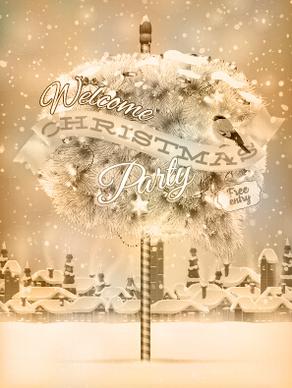 snow town christmas background vector