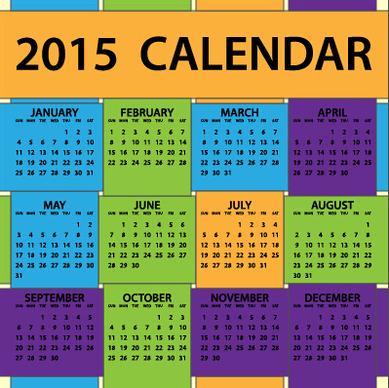 grid colored calendar15 vector