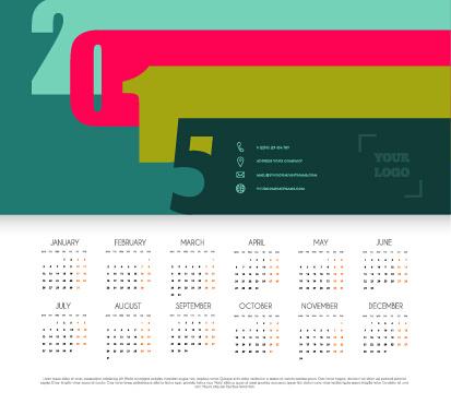 simple grid calendar15 vector set