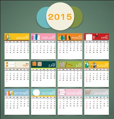 simple grid calendar15 vector set