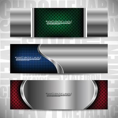 glossy metal structure banner vector