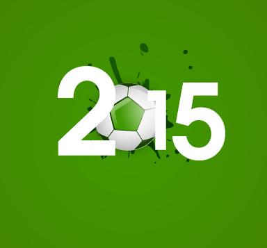 2015 soccer green background vector