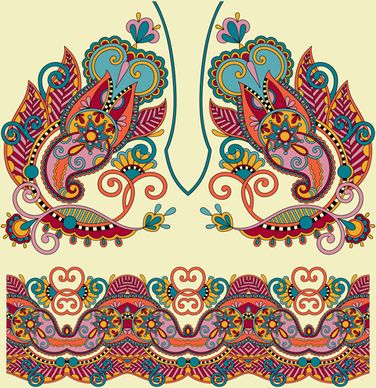 ethnic decorative pattern floral vector