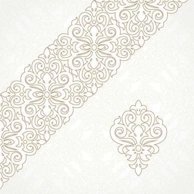 ornate oriental floral pattern vector background