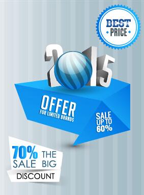 2015 christmas discount big sale poster vectors