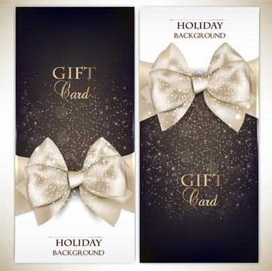 christmas and new year gift cards ornate vector