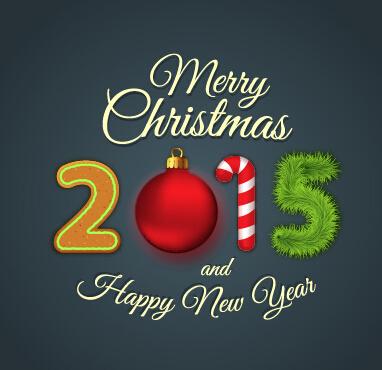 2015 new year and christmas cute vector