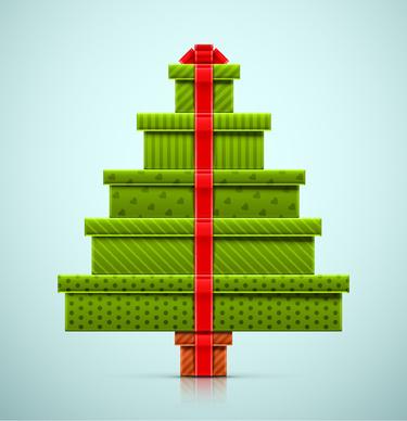 creative christmas tree gift vector graphics