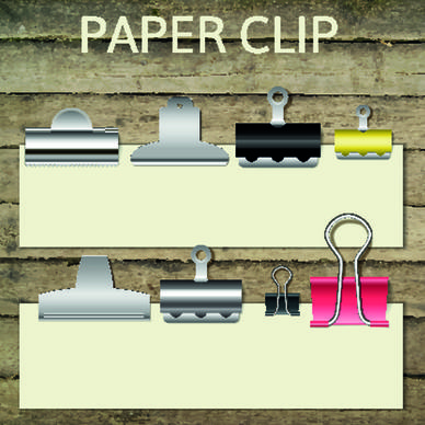 blank paper and paper clip background vector