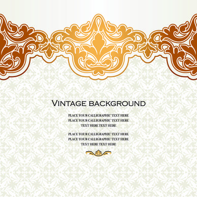 vintage background ornate floral vector