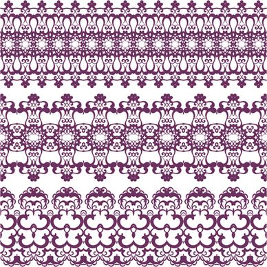 decorative pattern retro seamless borders vector set