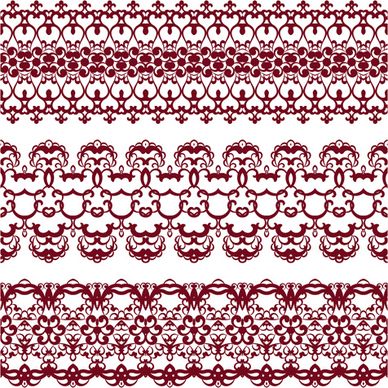 decorative pattern retro seamless borders vector set