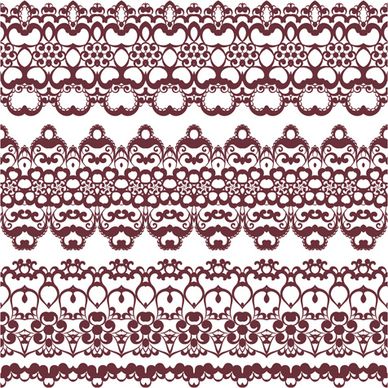 decorative pattern retro seamless borders vector set