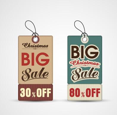 2015 christmas cardboard discount tags vector