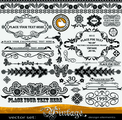 decorative vintage border and frame vector