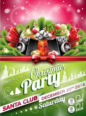 santa club christmas music party poster vector