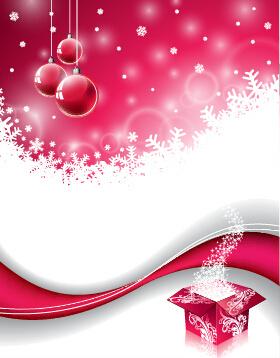 pink red christmas baubles with background vector