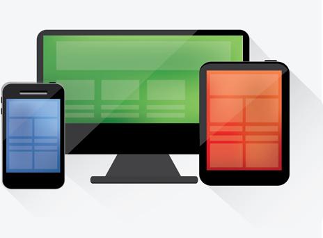 realistic devices responsive design template vector