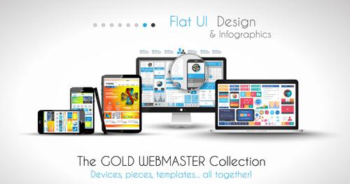 realistic devices responsive design template vector