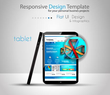 realistic devices responsive design template vector