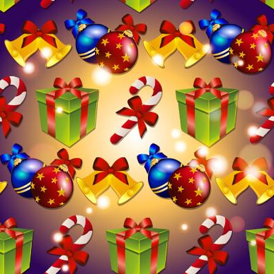 christmas balls with baubles vector seamless pattern