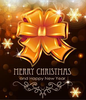 merry christmas and new year greeting cards vectors